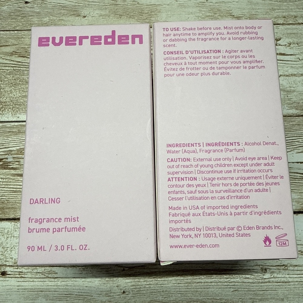 Lot Of 2 Evereden Fragrance Mist - Hair and Body Mist- Darling Scent‎